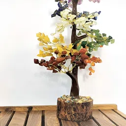 ajoom Brown & Yellow Seven Chakra Gemstone Fortune Money Tree Artificial Flower image 5