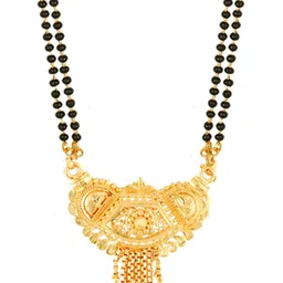 MEENAZ Gold-Plated & Beaded Long Chain Mangalsutra image 3