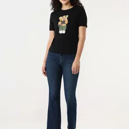 Kraus Jeans Graphic Printed Slim Fit Crop T-shirt image 2