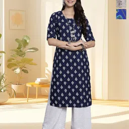 HERE&NOW Women Pack of 3 Floral Printed Daily Straight Kurtas-picture-39