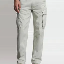 Mufti Men Slim Fit Cotton Cargos Trousers-picture-25