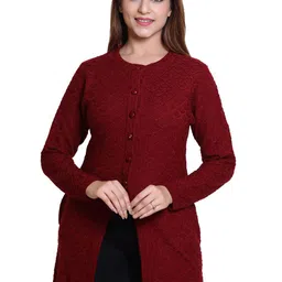 Varenyam Women Self Design Longline Cardigan-image-86