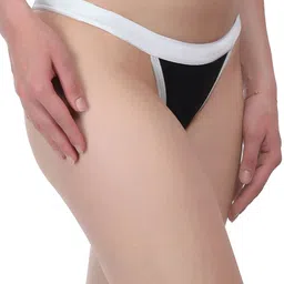 Pearlfly Seamless Thongs Briefs SKU4-Black image 2