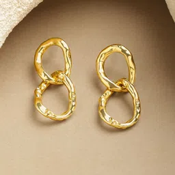 Rubans Voguish 18K Gold-Plated Geometric Drop Earrings-picture-12
