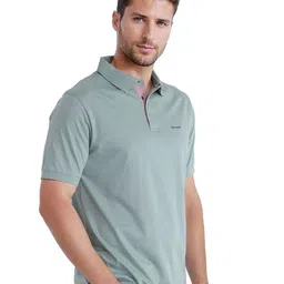 RARE RABBIT Men Solid Polo Collar Cotton T-shirt image 4