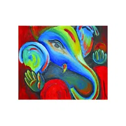 Inephos Red & Blue Religious Canvas Wall Art-image-70