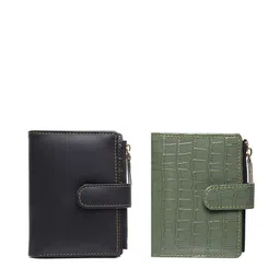 TnW Women Pack Of 2 Textured Leather Two Fold Wallet-picture-11