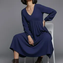 fusion by glitchez Crepe A-Line Midi Dress image 3