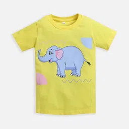 mahzabin dress Minor Monkey Pure Cotton Short Sleeve Embossed Print T shirts Pack of 2 Boys-picture-16