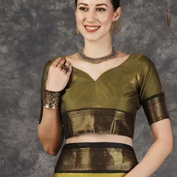 DIVASTRI Woven Design Zari Pure Silk Mysore Silk Saree image 4