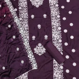 LeeliPeeri Designer Embroidered Unstitched Dress Material image 3