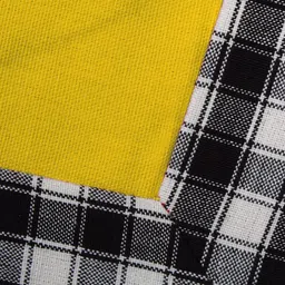 Home Heart Yellow Cotton 4-Seater Table Cover with Patchwork details image 4