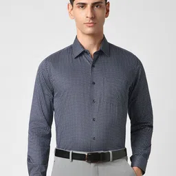 Van Heusen Men Spread Collar Geometric Printed Slim Fit Formal Shirt image 1