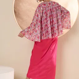 Antheaa Embellished Cape & Skirt Co-Ord Set image 5