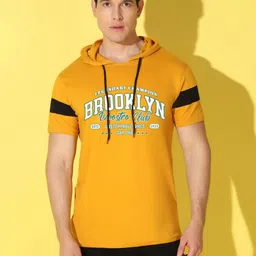 WOOSTRO Men Typography Printed Hooded Slim Fit T-shirt-picture-17