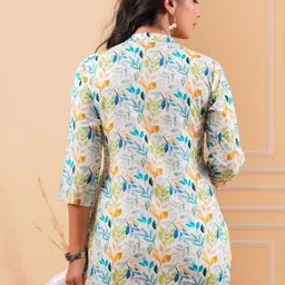 Dinaya Floral Print Mandarin Collar Top image 2