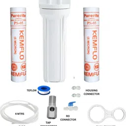 aurawater kemflo, Housing, Spanner, Teflon & connector Kit for RO Water Purifiers_17 Solid Filter Cartridge image 1