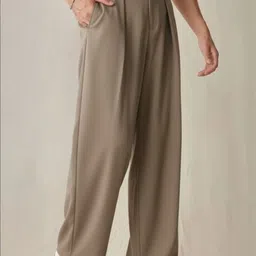 BROADSTAR Men Smart Straight Fit Easy Wash Pleated Trousers-image-2