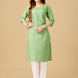 HI FI NX Embroidered Sequinned Straight Kurta with Trouser-picture-7