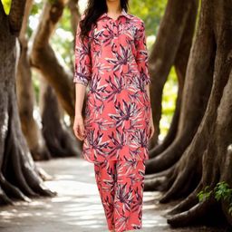 Anouk Floral Printed Shirt Collar Tunic And Palazzo-picture-26