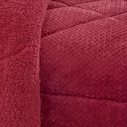 FABINALIV Maroon Geometric Woollen Heavy Winter Single Bed Quilt image 5