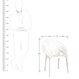 nilkamal Crystalpp Plastic Chair in Milky White Finish Set of 2 image 3