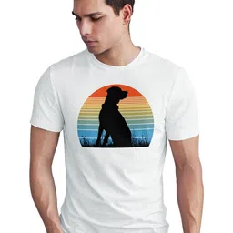 Seekbuylove Men Dog Silhouette Printed Bio Finish Regular Fit T-shirt-picture-33
