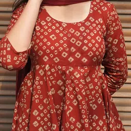 YAGNIK FASHION Women Ethnic Motifs Printed Regular Kurta with Trousers & With Dupatta image 5