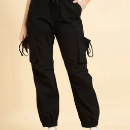 STUDIO NEXX Women Slouchy Regular Fit Cargos Trousers-image-17