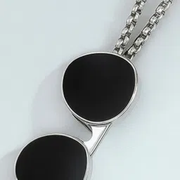 kazare Rhodium-Plated Geometric Pendants with Chains image 2