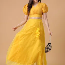 Frolic Rolic Pack Of 2 V-Neck Puff Sleeves Blouse image 3