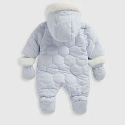 mothercare Boys Solid Hooded Sleepsuit image 4