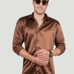OQUENT Men Standard Slim Fit Solid Spread Collar Casual Shirt-image-13