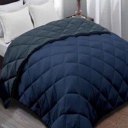 CHICERY Black & Navy Blue Heavy Winter 210 GSM Single Bed Comforter-image-65