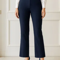 Martini Women Solid Comfort Straight Fit High-Rise Trousers-picture-18