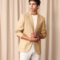 Mr Bowerbird Tailored Fit Single Breasted Linen Cotton Casual Blazer image 2