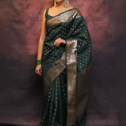 Vastravatika Ethnic Motifs Woven Design Zari Kanjeevaram Saree-picture-17