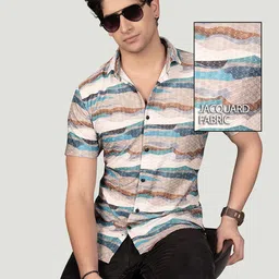 ALMATY Men Comfort Slim Fit Opaque Printed Casual Shirt-image-15