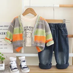 StyleCast x Revolte Boys Striped T-shirt and Shirt with Trousers-picture-43