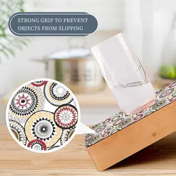 Kuber Industries White & Cream Colored Printed Shelf Liner Organiser image 5