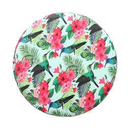 NACIA Green & Red Printed Soft Cushioned Ottoman image 5