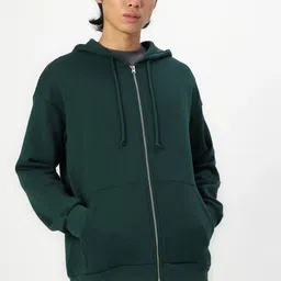 Besick Men Hooded Solid Cotton Lightweight Bomber Jacket image 5