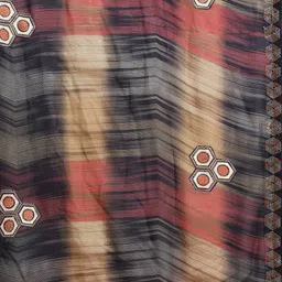 Leelavati Women Abstract Printed Pure Chiffon Beads and Stones Saree image 4