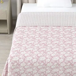 tundwal's Pink & White Floral AC Room 210 GSM Double Bed Dohar-picture-11