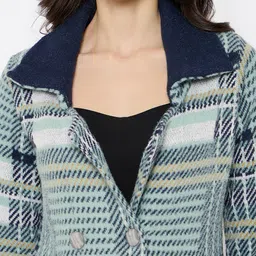 duke Wool Blend Self Design Coat For Women image 4