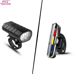 fcc racing Bicycle Police Mode Tail Light and Front Type-C Fast Charging Light Combo LED Front Rear Light Combo image 5