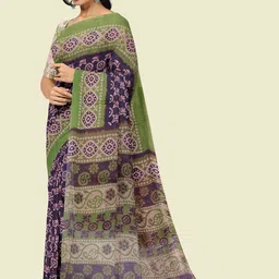 The Chennai Silks Ethnic Motifs Printed Pure Cotton Gadwal Saree image 5