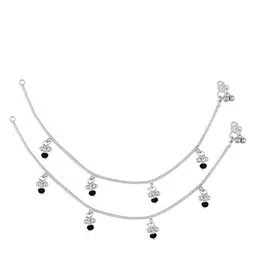 Heer Collection Set Of 2 Silver-Plated Anklets image 4