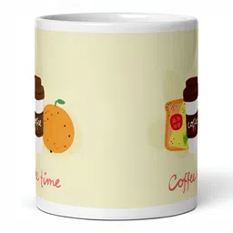 Mr UVD White & Beige Printed Ceramic Glossy Mugs Set of Cups and Mugs image 2