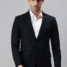 SHOWOFFFF Checked Slim-Fit Single Breasted Blazer-picture-27